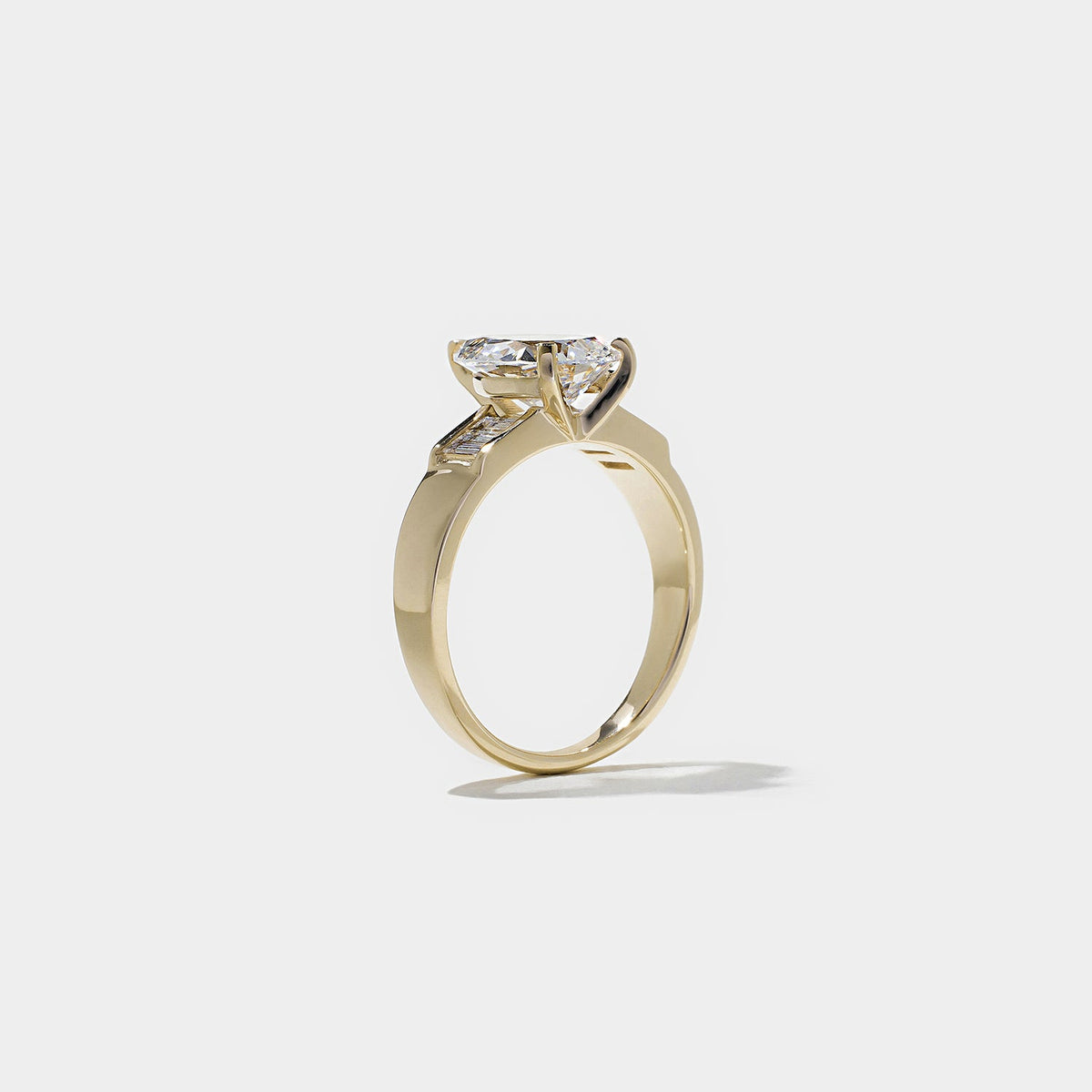 Emerald Pave Engagement Ring – 1 CT Lab Grown Diamond