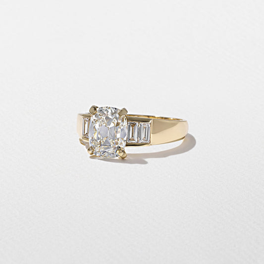 Emerald Pave Engagement Ring – 1 CT Lab Grown Diamond