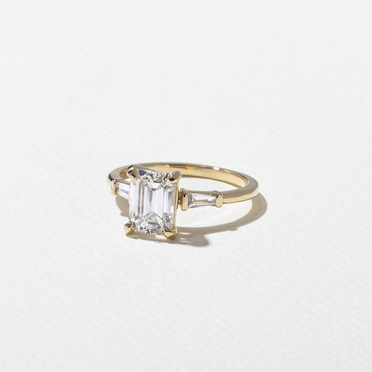 Emerald Pave Engagement Ring – 1 CT Lab Grown Diamond
