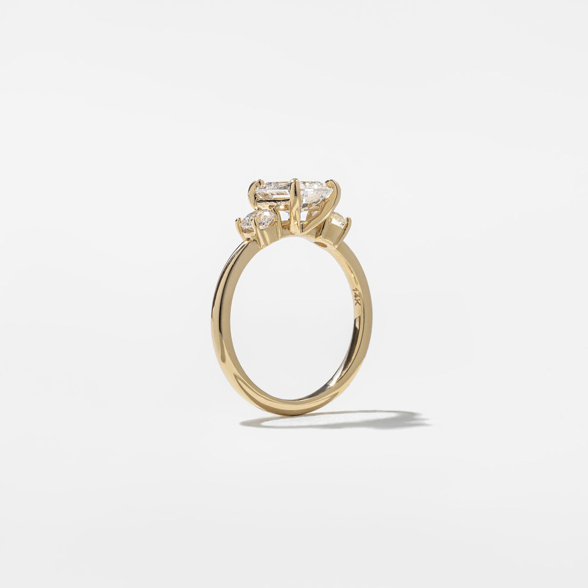 Emerald Pave Engagement Ring – 1 CT Lab Grown Diamond