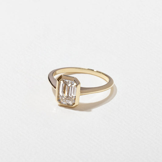 Emerald Pave Engagement Ring – 1 CT Lab Grown Diamond