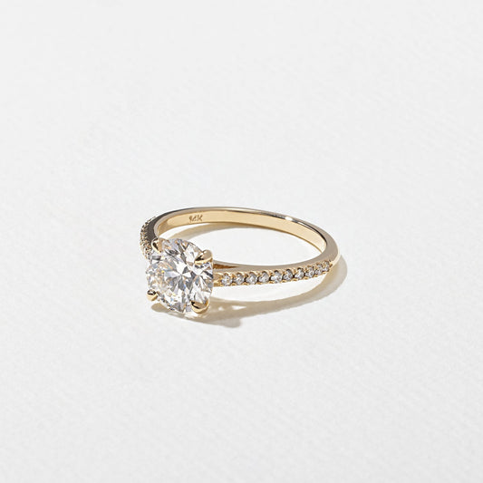 Emerald Pave Engagement Ring – 1 CT Lab Grown Diamond