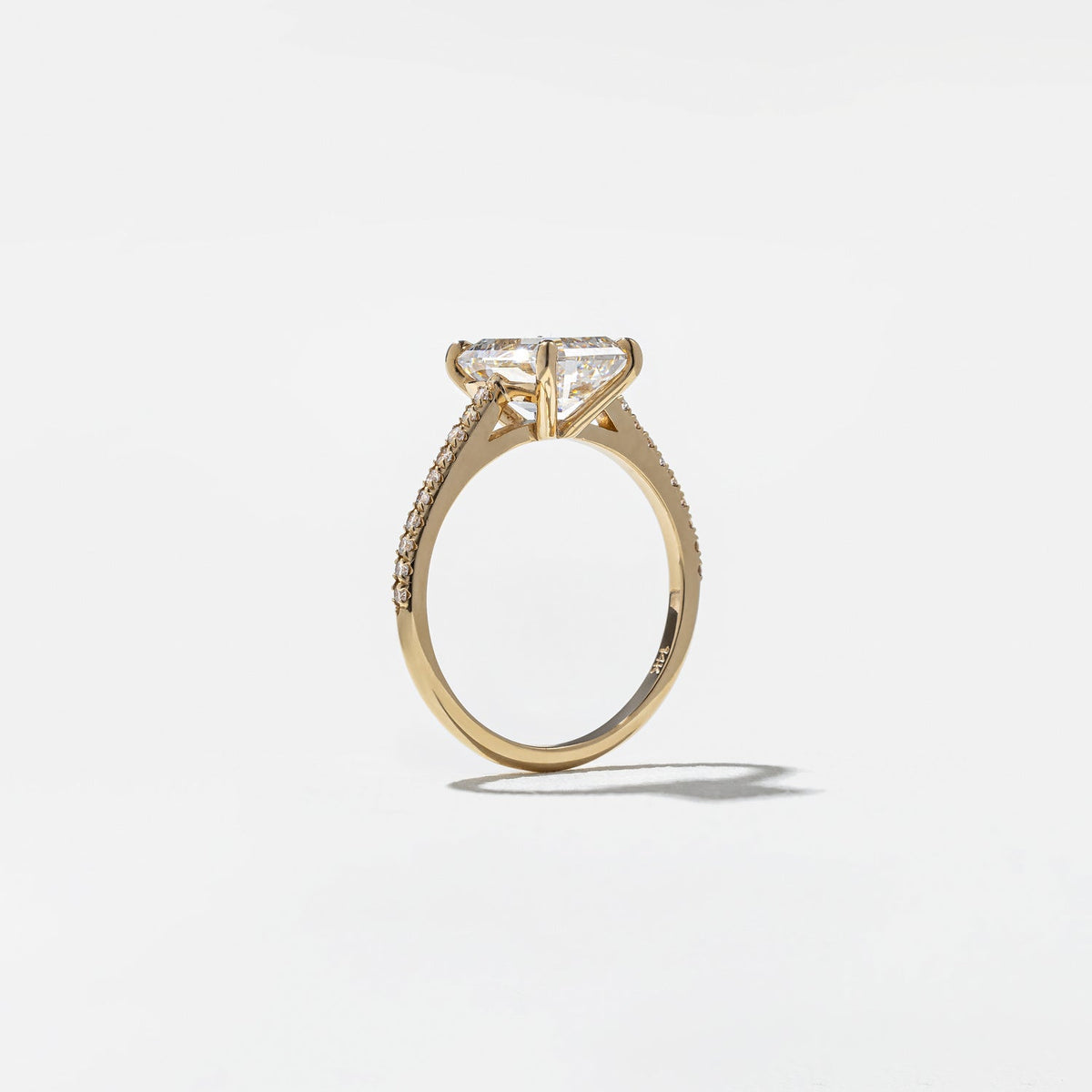 Emerald Pave Engagement Ring – 1 CT Lab Grown Diamond
