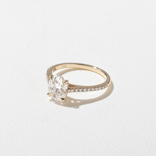 Emerald Pave Engagement Ring – 1 CT Lab Grown Diamond