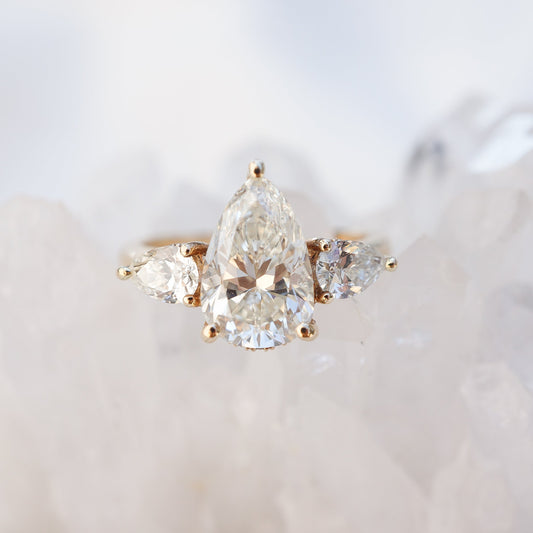 2 CT Round Three Stones Lab Grown Diamond Engagement Ring
