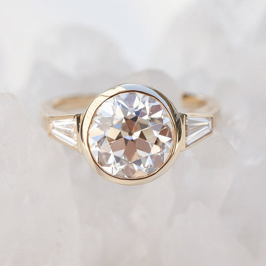 2 CT Round Three Stones Lab Grown Diamond Engagement Ring