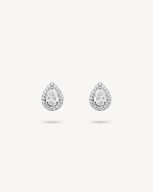 1.0 CT Round Bezel Solitaire Lab Grown Diamond Earrings