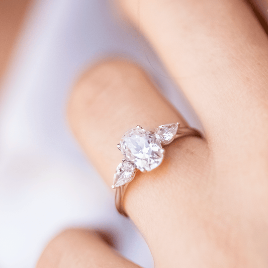 2 CT Round Three Stones Lab Grown Diamond Engagement Ring