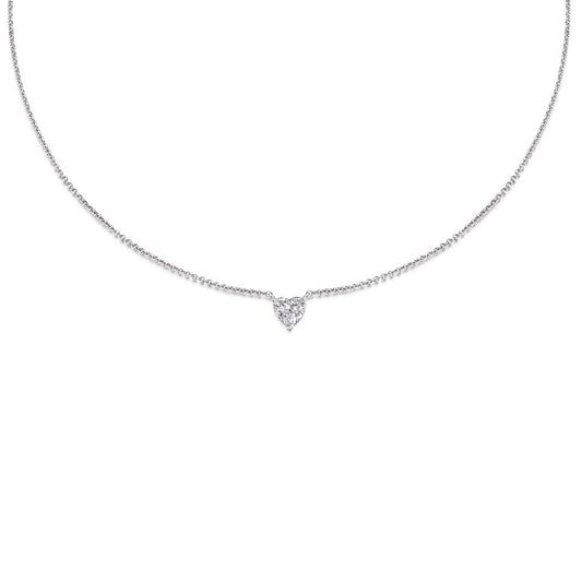 0.7 CT Heart Solitaire CVD F/VS Diamond Necklace 1