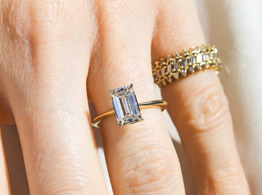 2 CT Round Three Stones Lab Grown Diamond Engagement Ring