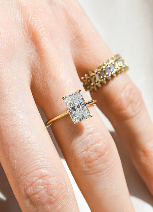 2 CT Round Three Stones Lab Grown Diamond Engagement Ring