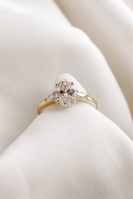 2 CT Round Three Stones Lab Grown Diamond Engagement Ring