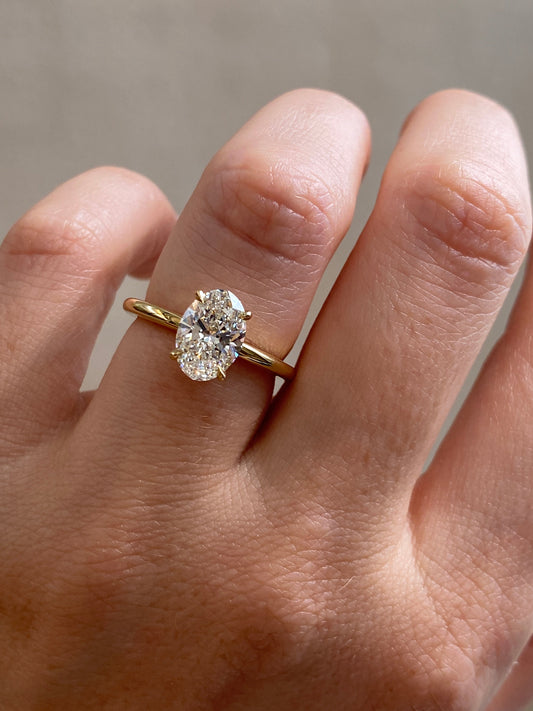 2 CT Round Three Stones Lab Grown Diamond Engagement Ring