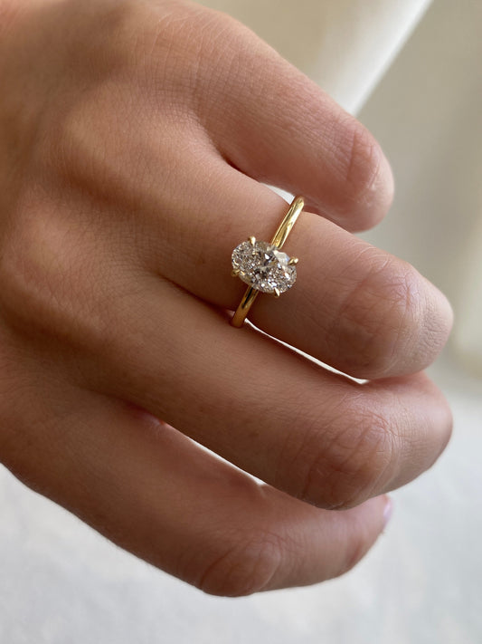 2 CT Round Three Stones Lab Grown Diamond Engagement Ring