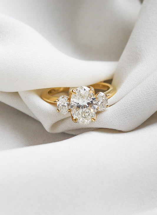 2 CT Round Three Stones Lab Grown Diamond Engagement Ring