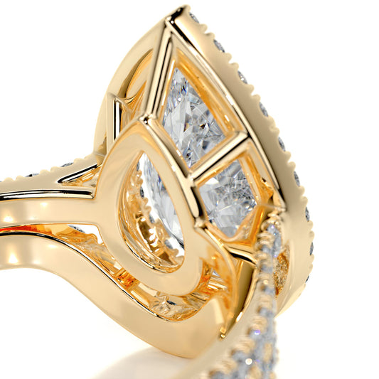 2.0 CT Pear Halo CVD F/VS Diamond Bridal Set 8