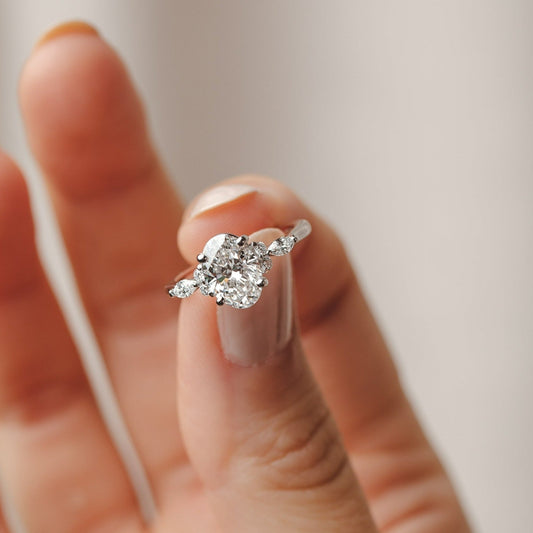 2 CT Round Three Stones Lab Grown Diamond Engagement Ring