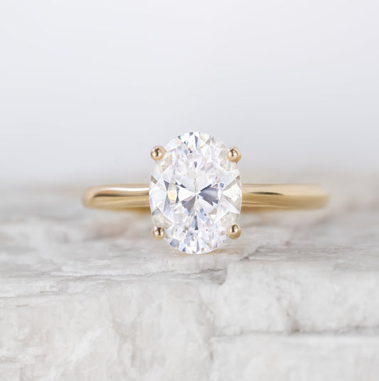 2 CT Round Three Stones Lab Grown Diamond Engagement Ring