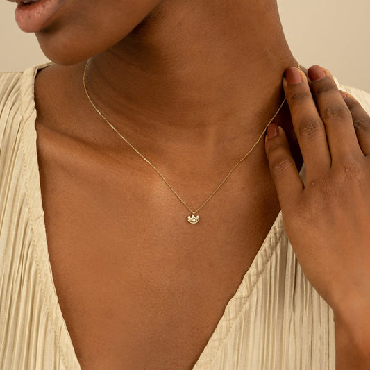 1.0 CT Round Bezel Solitaire Lab Grown Diamond Necklace