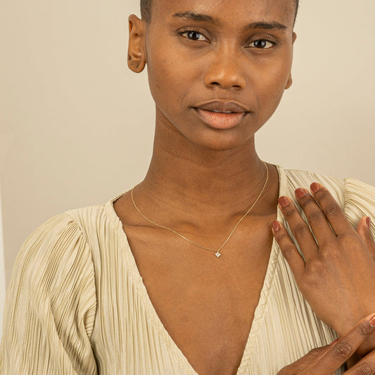 1.0 CT Round Bezel Solitaire Lab Grown Diamond Necklace