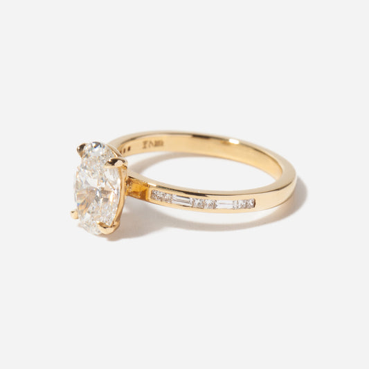 2 CT Round Three Stones Lab Grown Diamond Engagement Ring