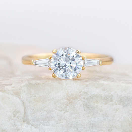 2 CT Round Three Stones Lab Grown Diamond Engagement Ring