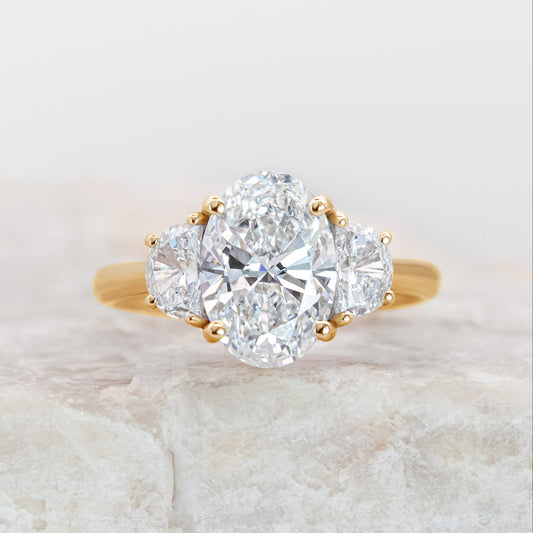 2 CT Round Three Stones Lab Grown Diamond Engagement Ring