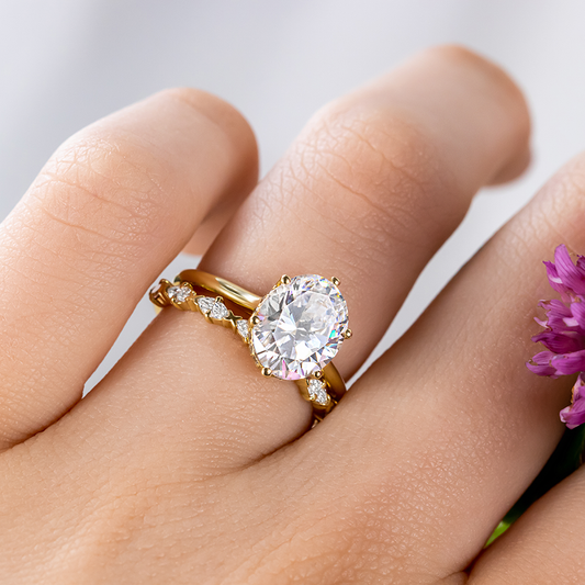 2 CT Round Three Stones Lab Grown Diamond Engagement Ring