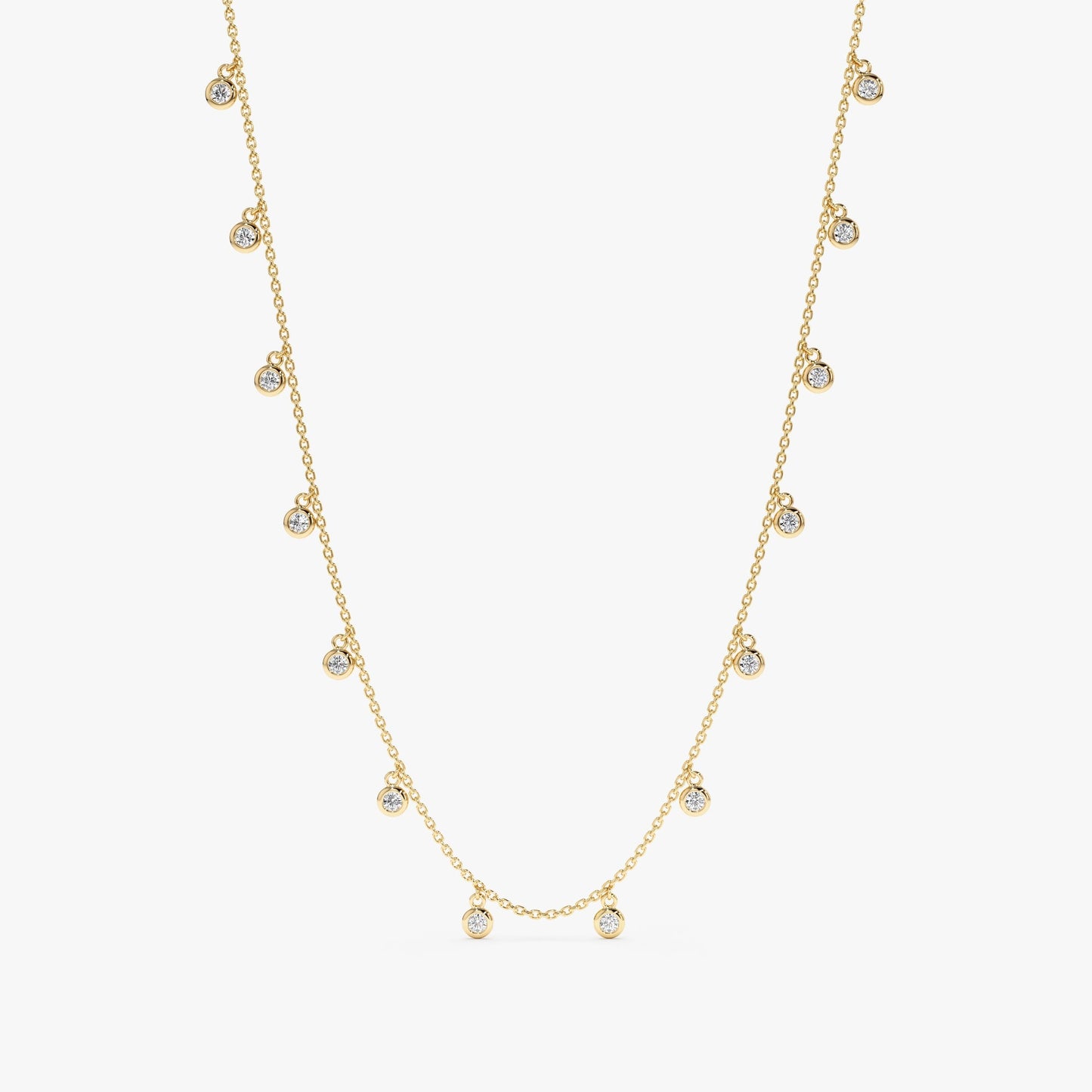 1.0 CT Round Bezel Solitaire Lab Grown Diamond Necklace