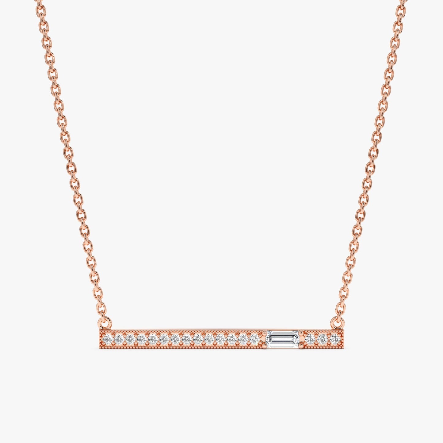 1.0 CT Round Bezel Solitaire Lab Grown Diamond Necklace