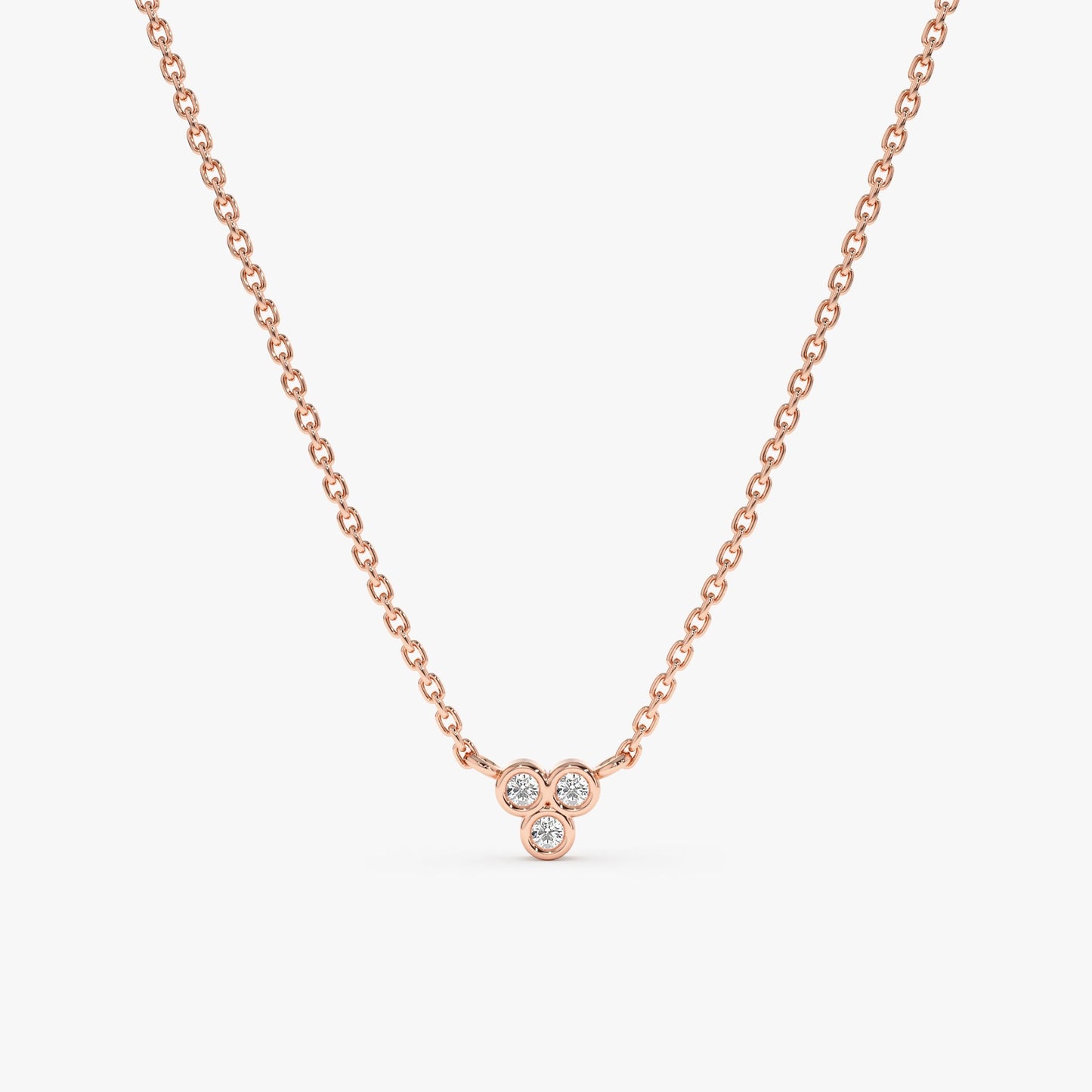 1.0 CT Round Bezel Solitaire Lab Grown Diamond Necklace