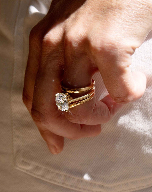 Emerald Pave Engagement Ring – 1 CT Lab Grown Diamond