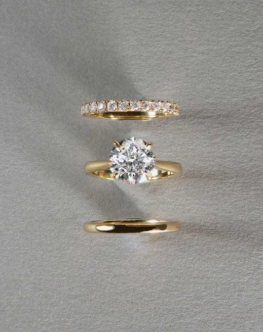Emerald Pave Engagement Ring – 1 CT Lab Grown Diamond