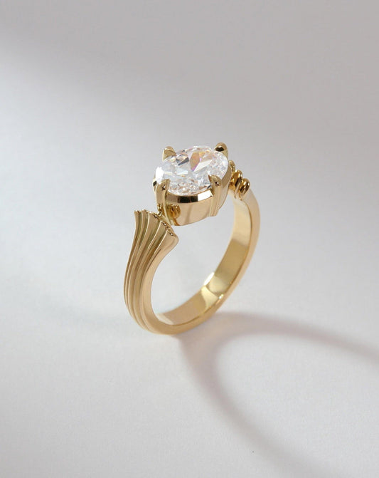 Emerald Pave Engagement Ring – 1 CT Lab Grown Diamond