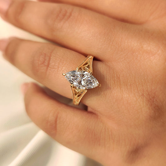 Cushion Hidden Halo Lab Grown Diamond Engagement Ring