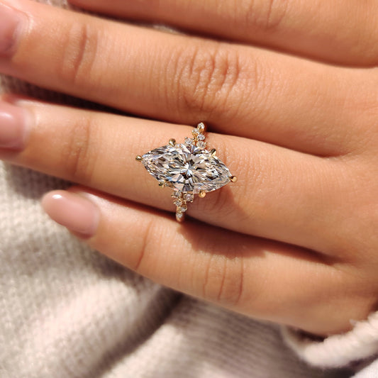 Cushion Hidden Halo Lab Grown Diamond Engagement Ring