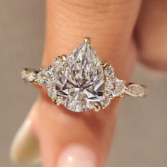 Cushion Hidden Halo Lab Grown Diamond Engagement Ring