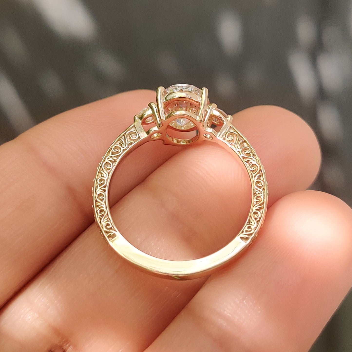 Cushion Hidden Halo Lab Grown Diamond Engagement Ring
