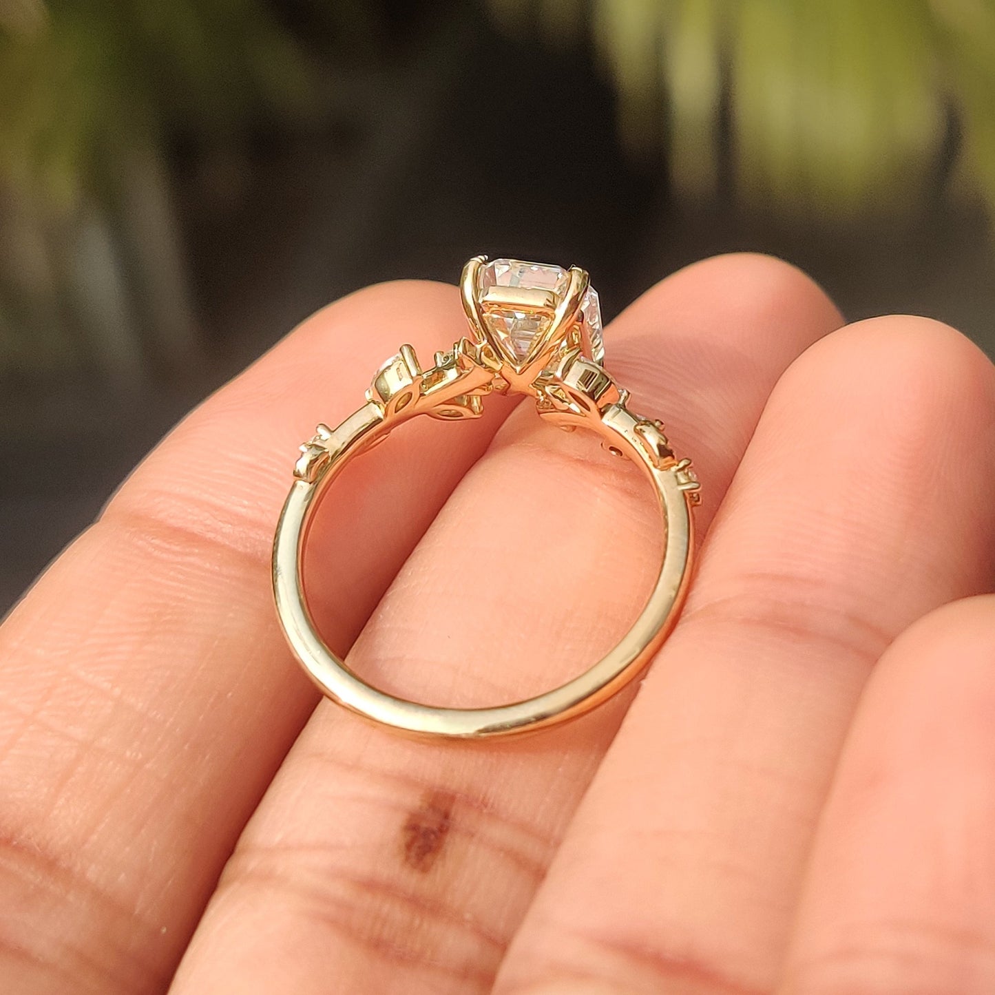 Cushion Hidden Halo Lab Grown Diamond Engagement Ring