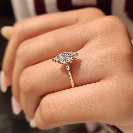 Cushion Hidden Halo Lab Grown Diamond Engagement Ring