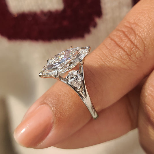 Cushion Hidden Halo Lab Grown Diamond Engagement Ring