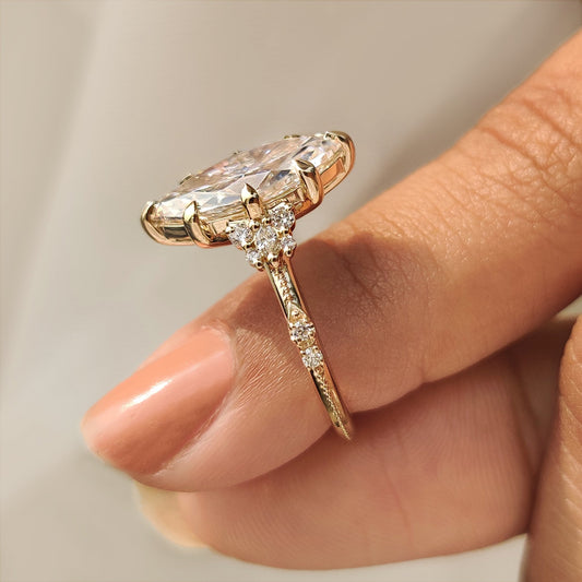 Cushion Hidden Halo Lab Grown Diamond Engagement Ring