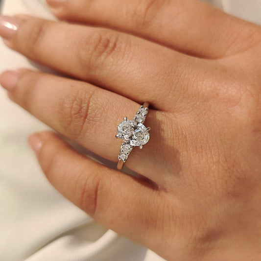 Cushion Hidden Halo Lab Grown Diamond Engagement Ring