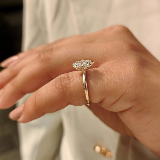Cushion Hidden Halo Lab Grown Diamond Engagement Ring