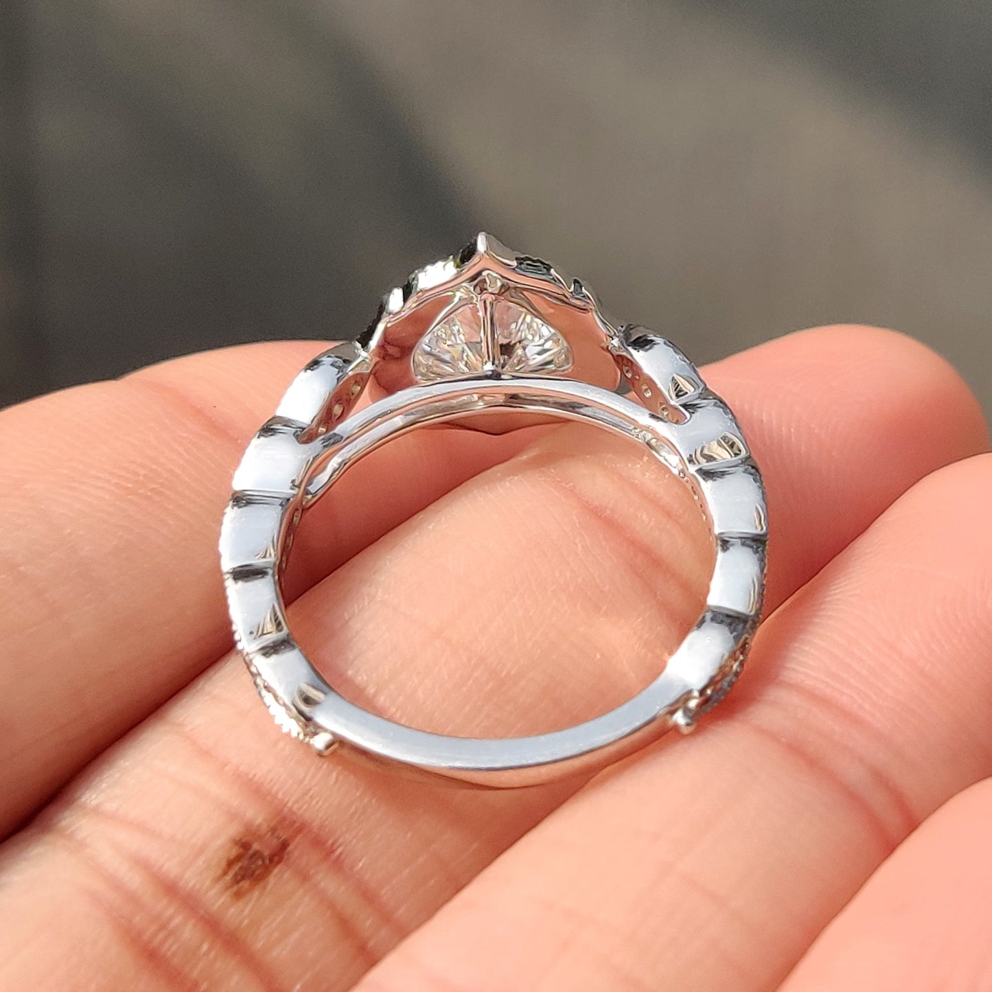 Cushion Hidden Halo Lab Grown Diamond Engagement Ring