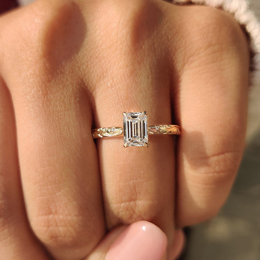 Cushion Hidden Halo Lab Grown Diamond Engagement Ring