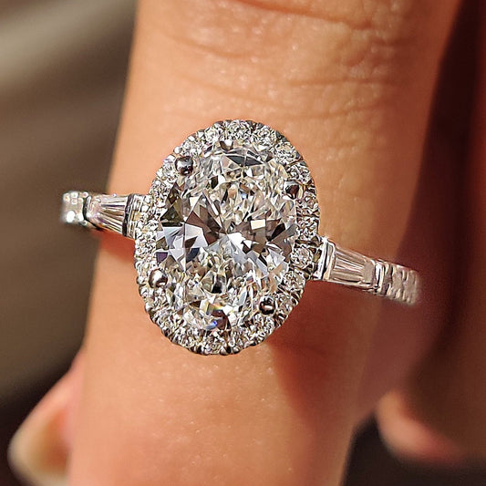 Cushion Hidden Halo Lab Grown Diamond Engagement Ring