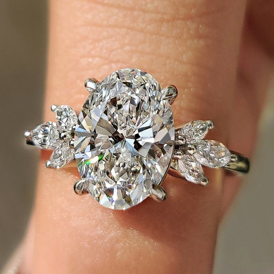 Cushion Hidden Halo Lab Grown Diamond Engagement Ring