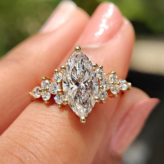 Cushion Hidden Halo Lab Grown Diamond Engagement Ring
