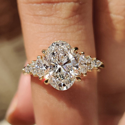 Cushion Hidden Halo Lab Grown Diamond Engagement Ring